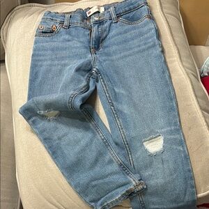 Levi's Blue Distressed Straight Jeans
